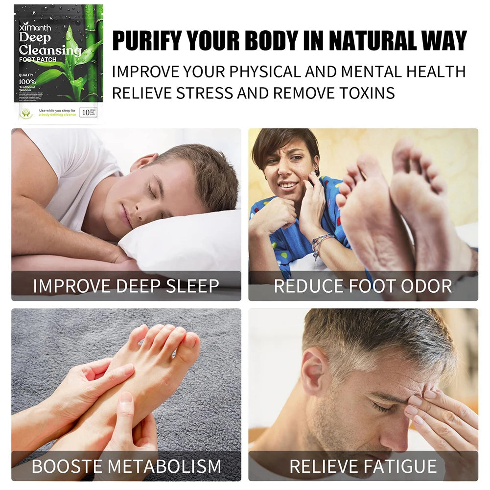 Natural Detox Foot Patches – Herbal Sleep & Stress Relief (10–50pcs)