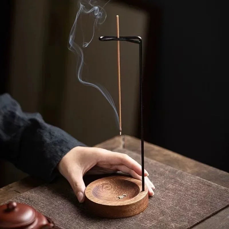 Creative Upside Down Wooden Incense Burner – Decorative Stick Holder