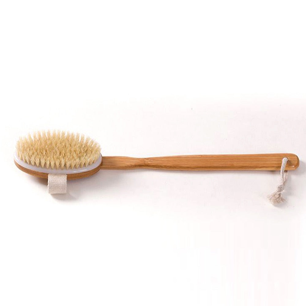 Natural Bath Brush with Long Wooden Handle