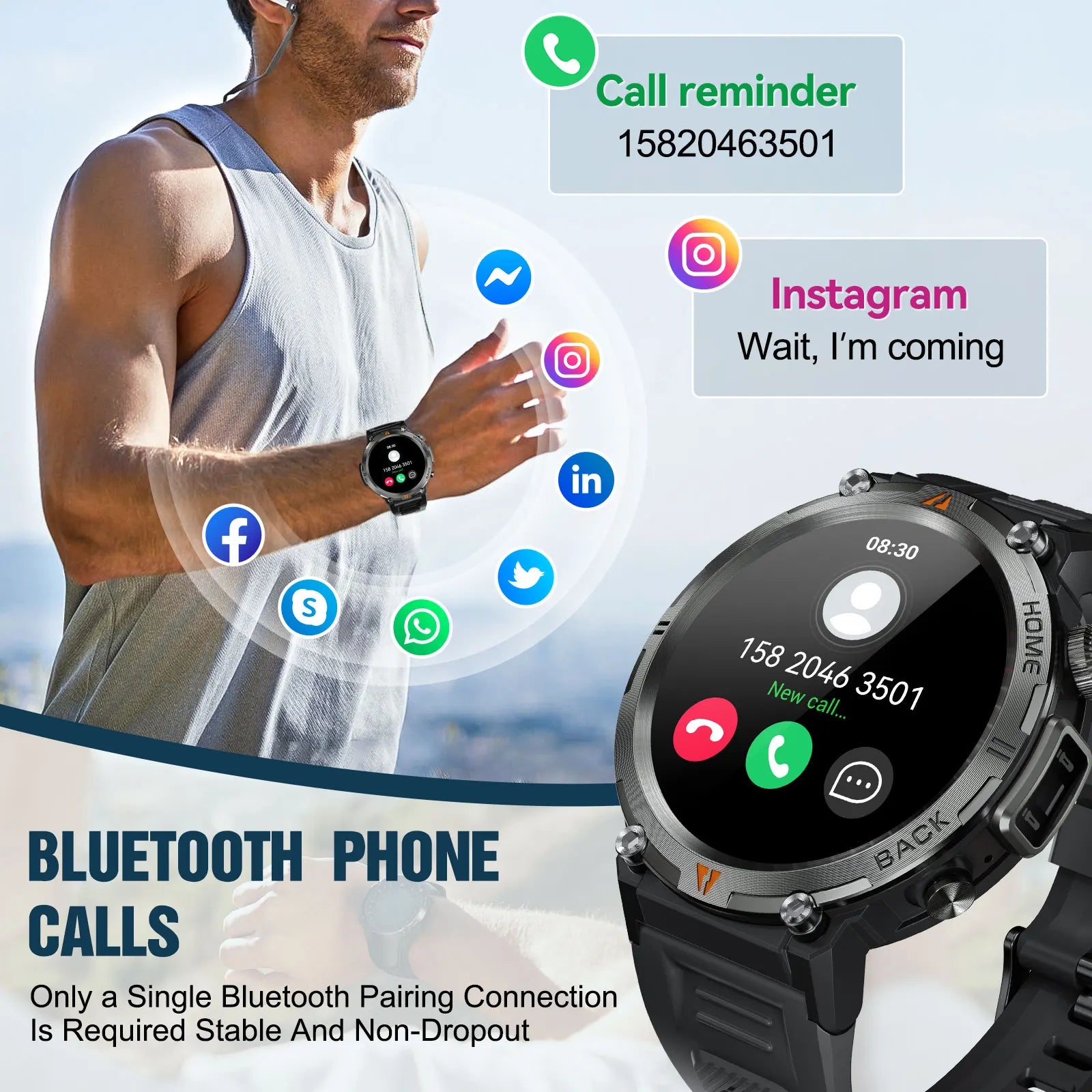 Smart Watch – Bluetooth Call & Health Monitor for iOS/Android