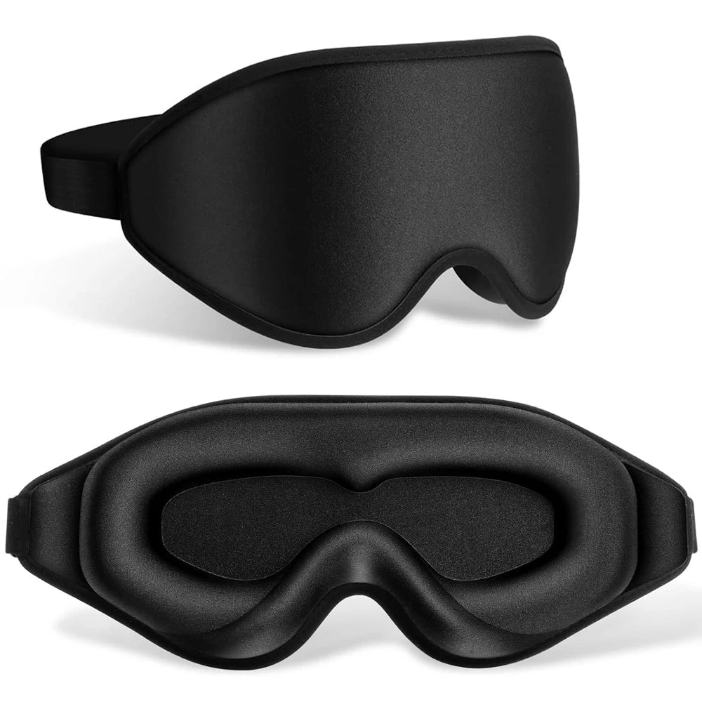 3D Contoured Sleep Mask – 100% Light-Blocking Eye Mask for Travel & Rest