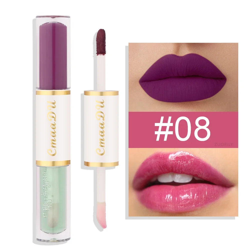 5-in-1 Matte Lipstick Set – Velvet Lip Tint & Gloss Combo