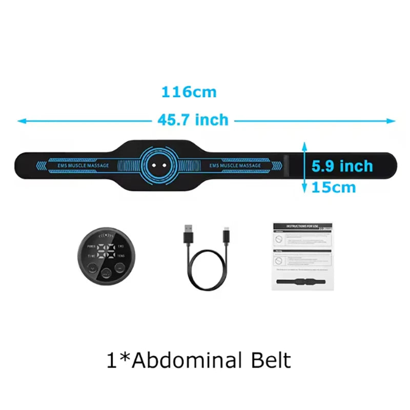 Smart EMS Abdominal Toning Belt – Muscle Stimulator for Waist, Arms & Legs