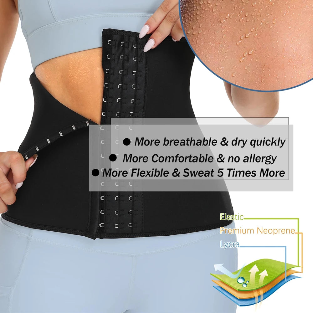 Neoprene Waist Trainer Belt – Tummy Control Sweat Cincher for Workout