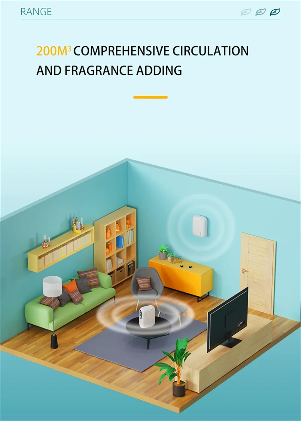 Bluetooth Aroma Diffuser – Wall-Mounted Essential Oil Scent Machine