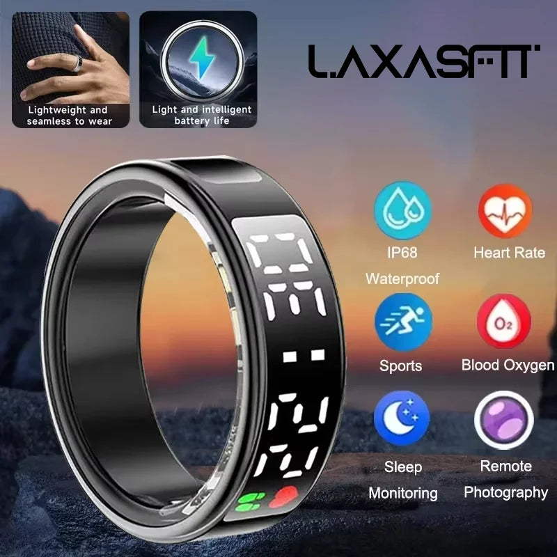 LAXASFIT SR08 Smart Ring – Heart Rate, Sleep Monitor & Motion Tracker (IP68)