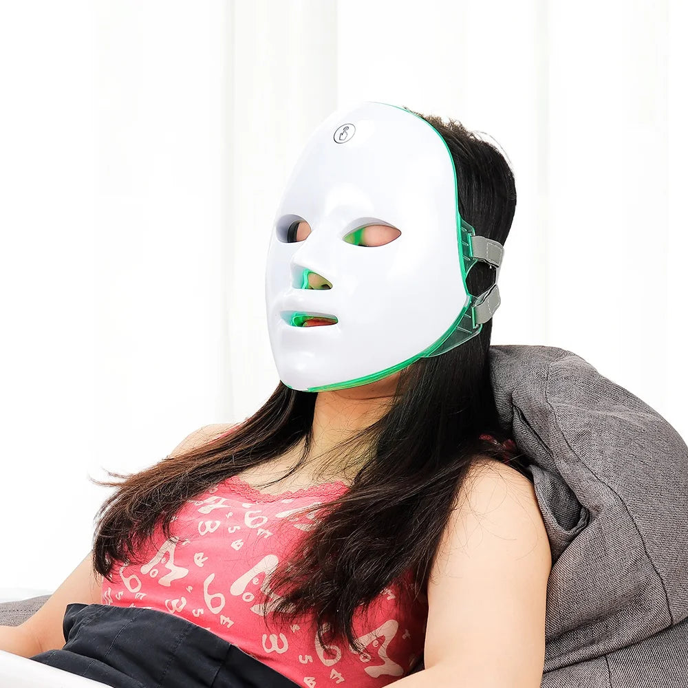 Rechargeable 7-Color LED Facial Mask – Skin Rejuvenation & Acne Treatment