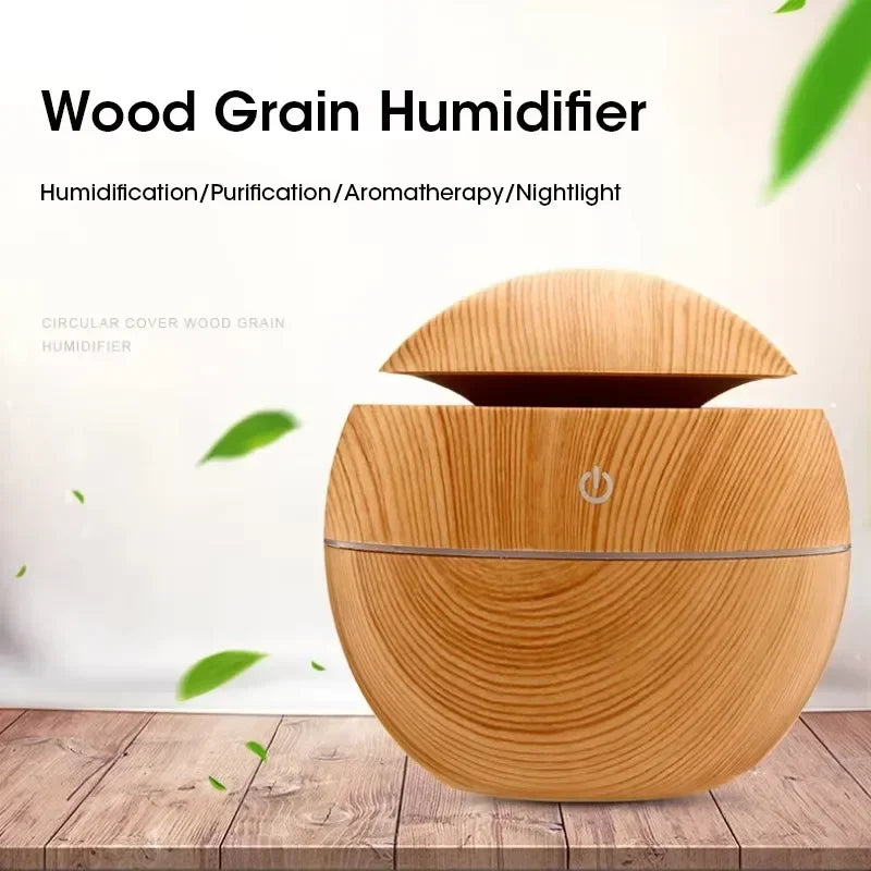Mini Woodgrain USB Humidifier – Essential Oil Diffuser & Aromatherapy