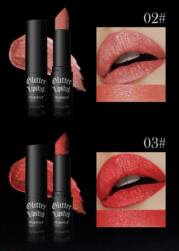 7-Color Diamond Matte Lipstick – Waterproof Glitter Lip Tint Balm
