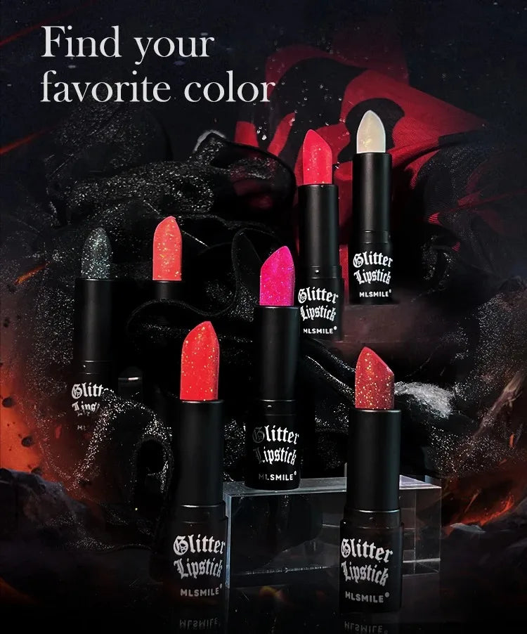7-Color Diamond Matte Lipstick – Waterproof Glitter Lip Tint Balm
