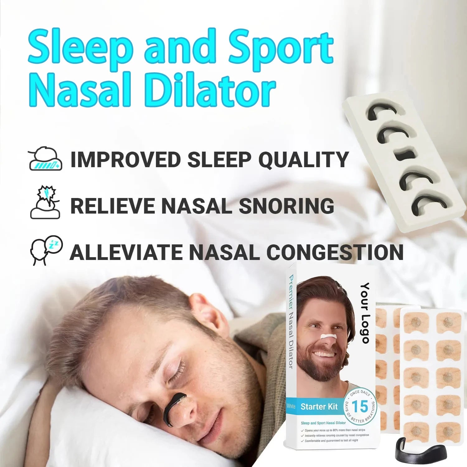 Sport Nasal Dilator Kit – Magnetic Nose Strips to Improve Breathing & Reduce Snoring