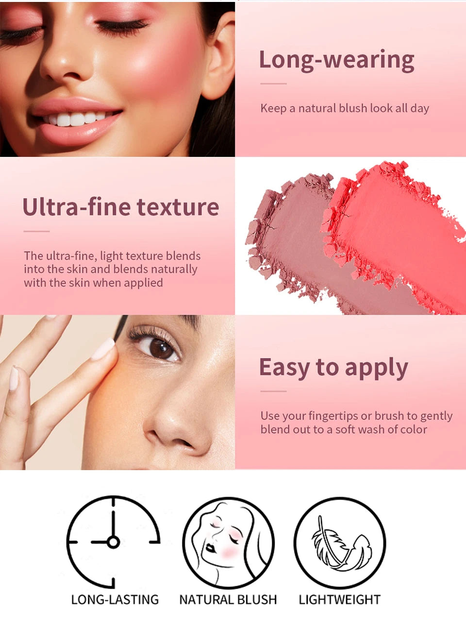 Matte Face Blush Powder – Natural Cheek Tint & Contour