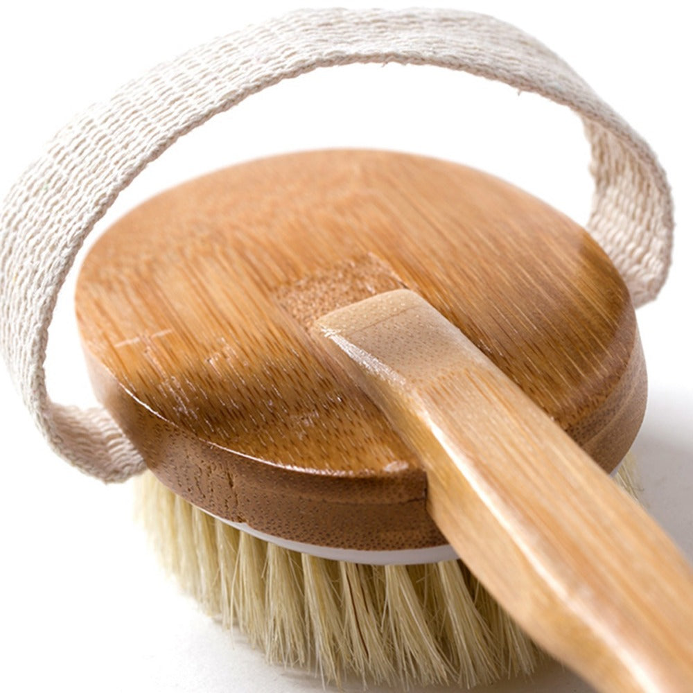 Natural Bath Brush with Long Wooden Handle