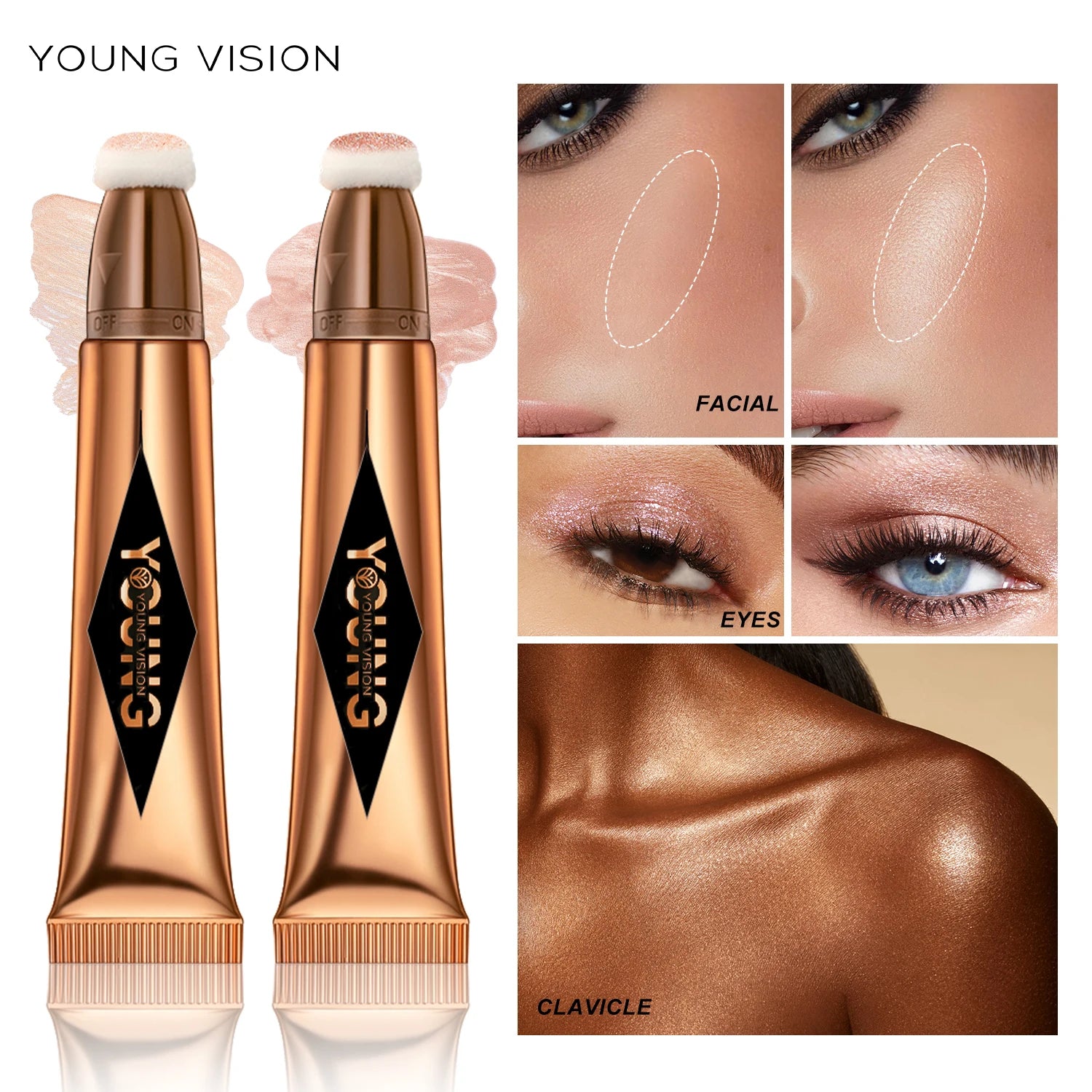 YOUNG VISION Air Cushion Blusher – 6-Color Liquid High Gloss Rouge Stick