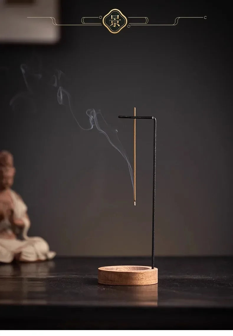 Creative Upside Down Wooden Incense Burner – Decorative Stick Holder
