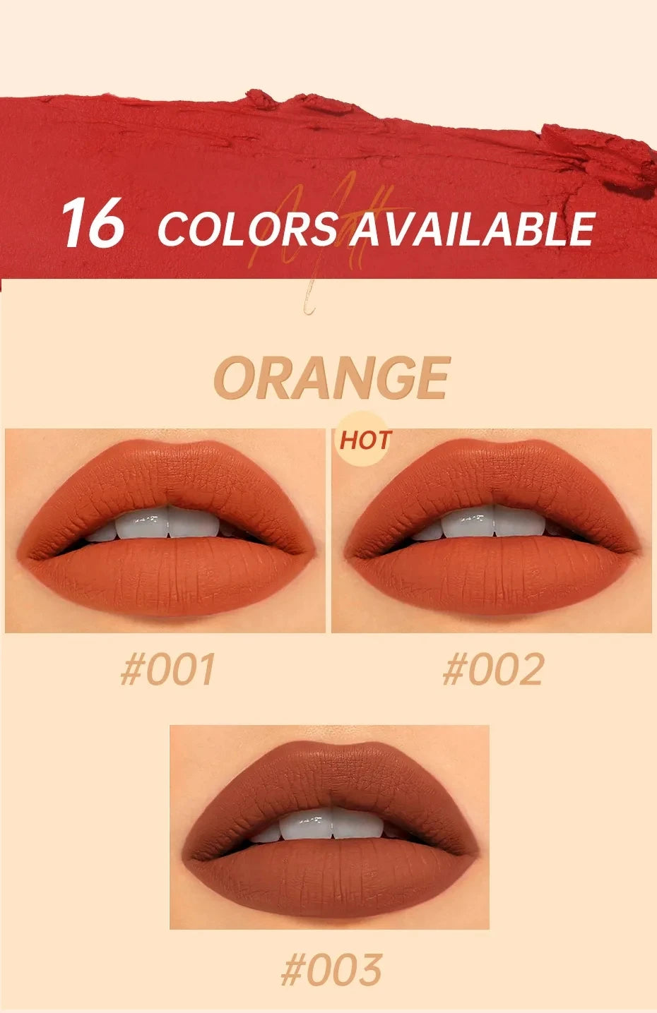 FOCALLURE 16 Shades Matte Lipstick Set – Waterproof, High-Pigment, Natural Finish: