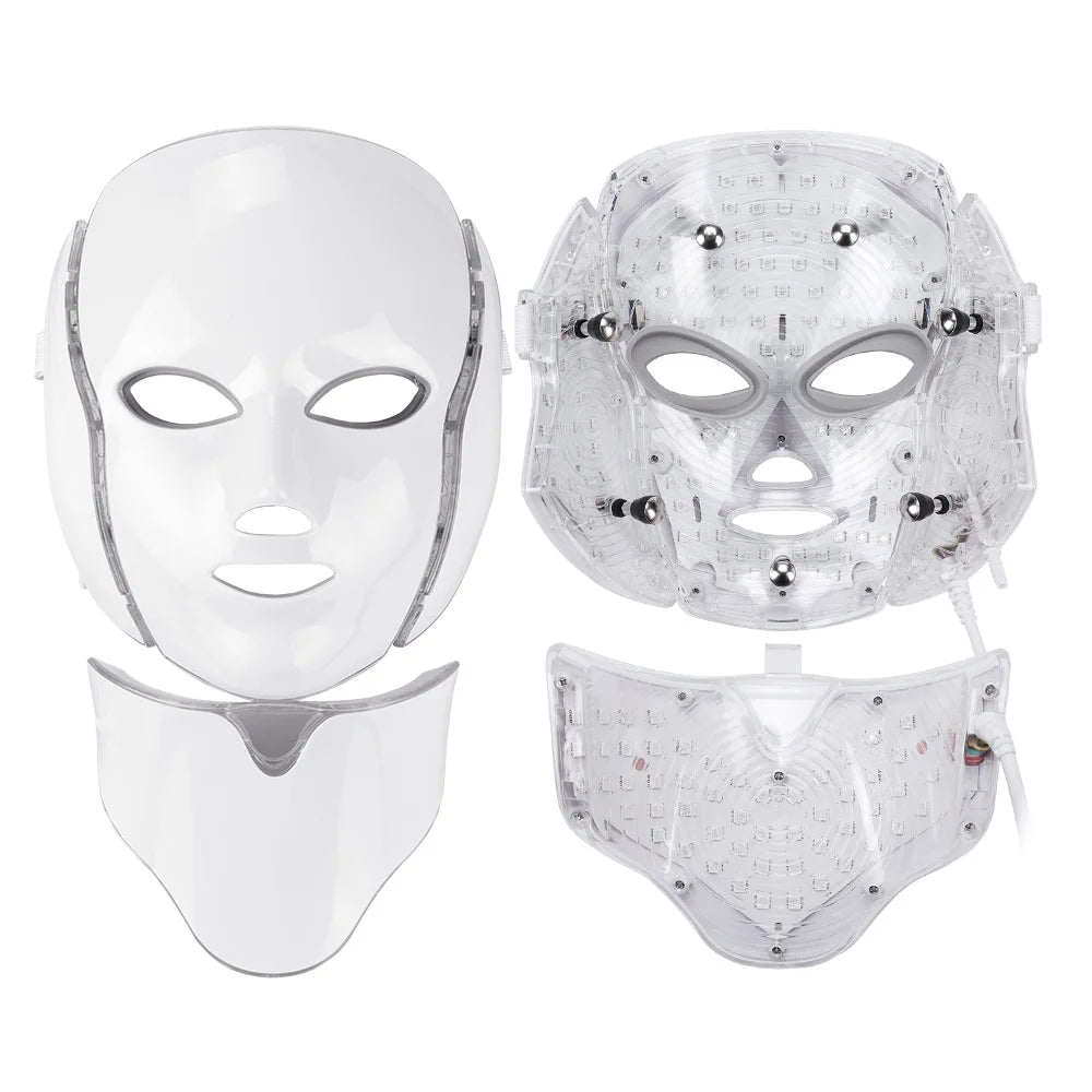 Foreverlily 7-Color LED Facial & Neck Mask – Skin Rejuvenation & Acne Therapy