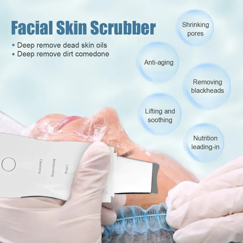 Deep Vibrating Facial Scrubber – Blackhead Remover & Skin Peeling Spatula