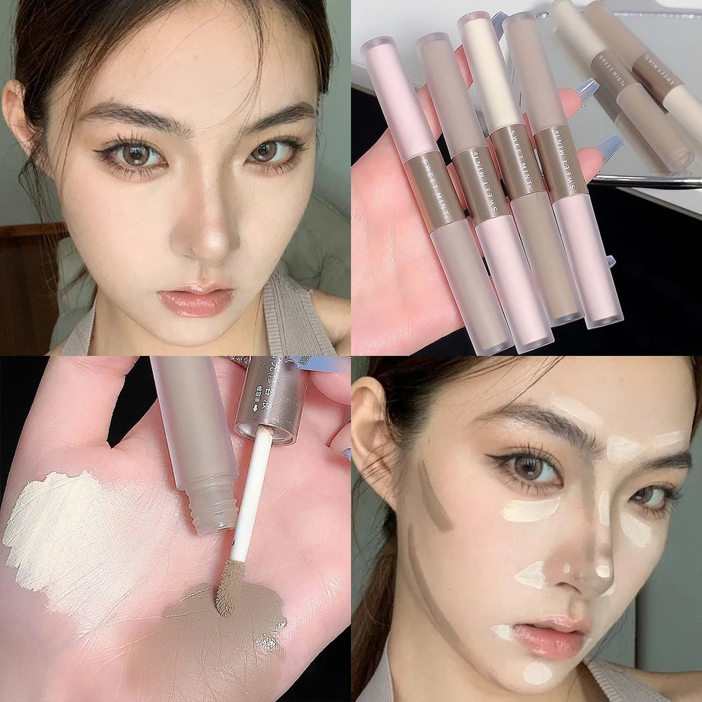 2-in-1 Matte Contour & Highlighter Stick – Double-Ended Cream Bronzer
