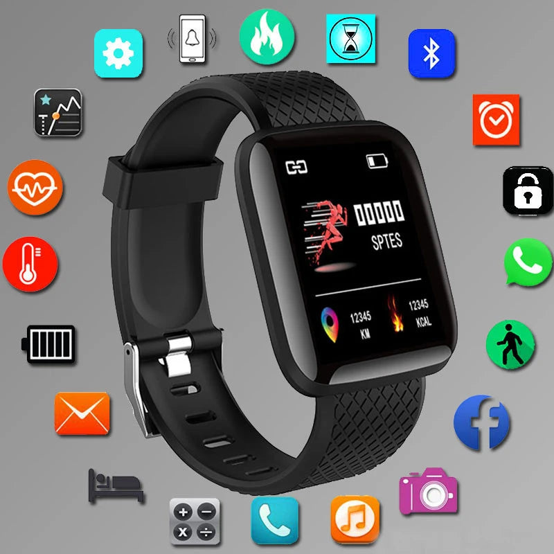 116 Plus Smart Watch – Fitness Tracker with Heart Rate Monitor & Waterproof Design