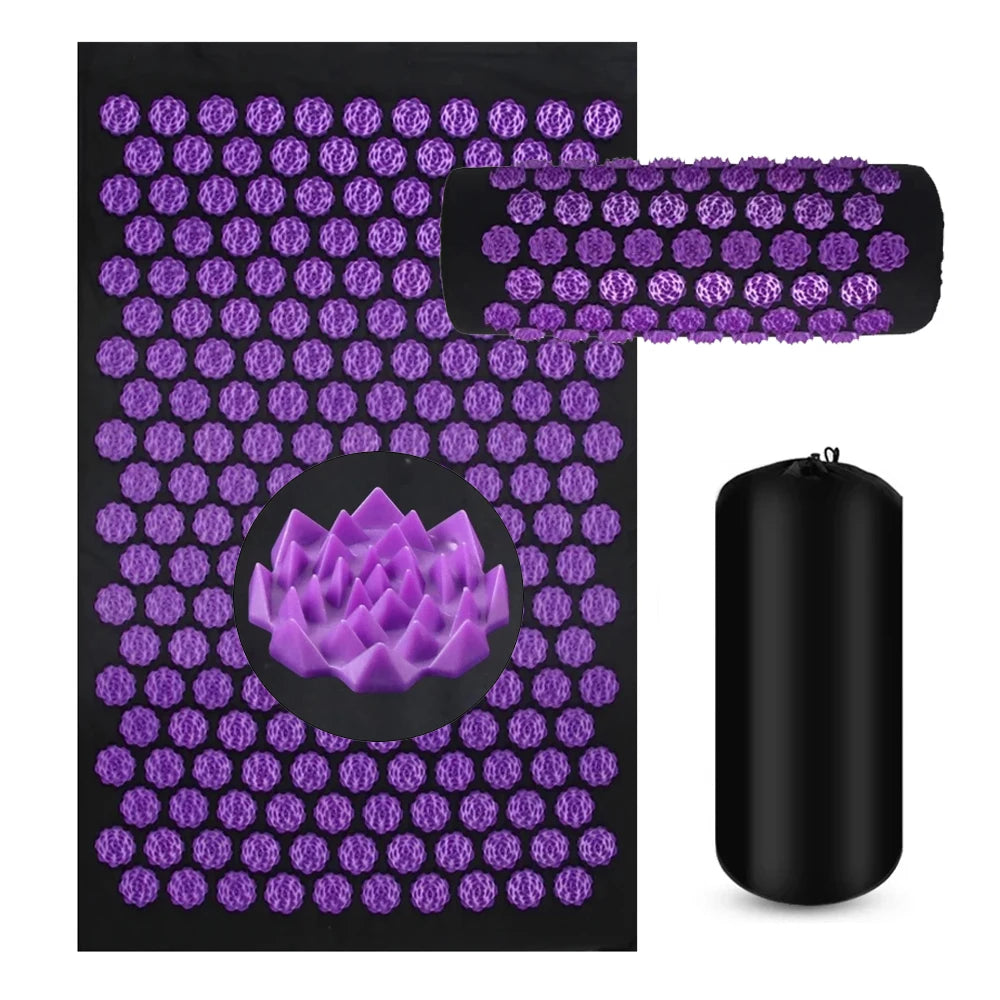 Acupressure Yoga Mat & Pillow Set – Full Body Spike Massage for Pain Relief & Relaxation