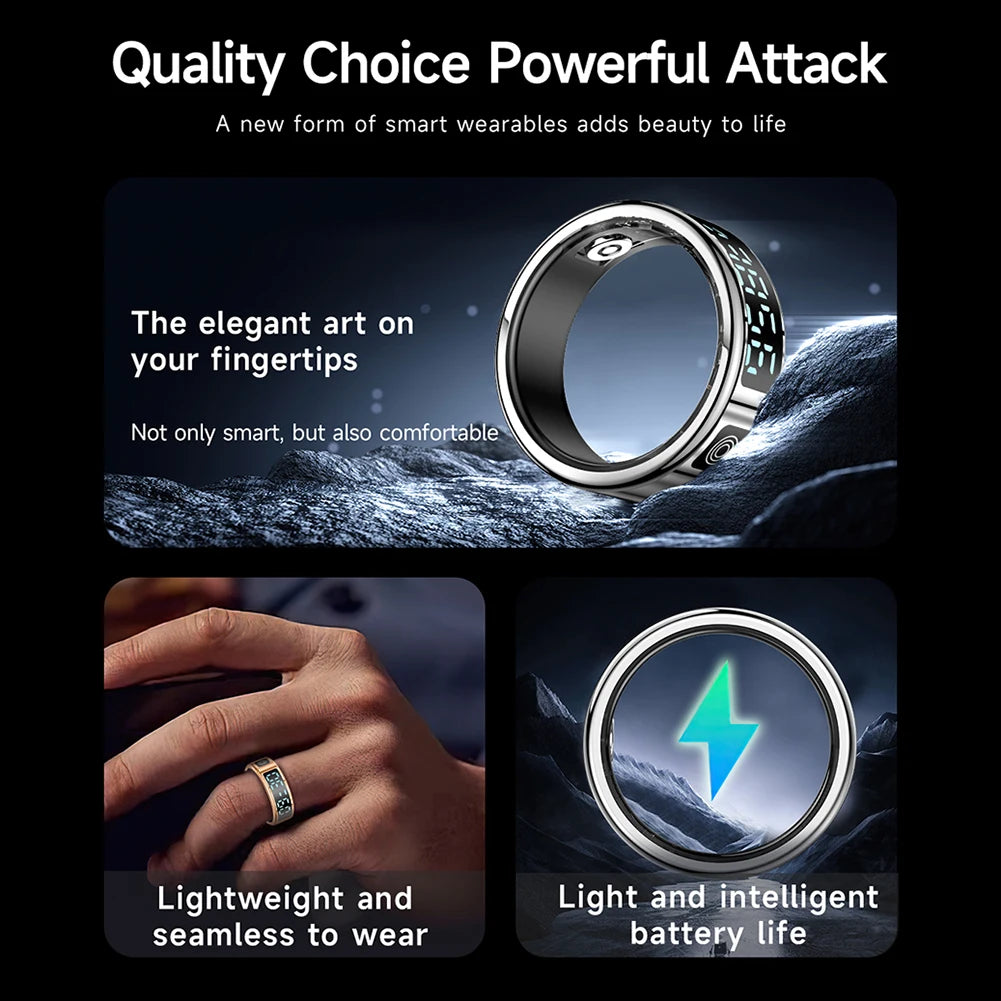 LAXASFIT SR08 Smart Ring – Heart Rate, Sleep Monitor & Motion Tracker (IP68)