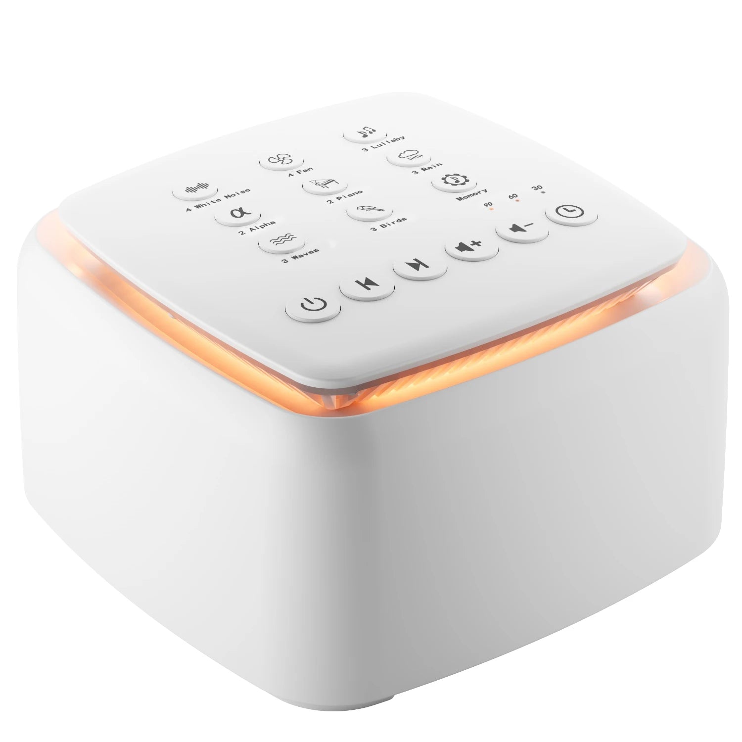 White Noise Machine – 30 Soothing Sounds & Warm Light with 30-Hour Battery