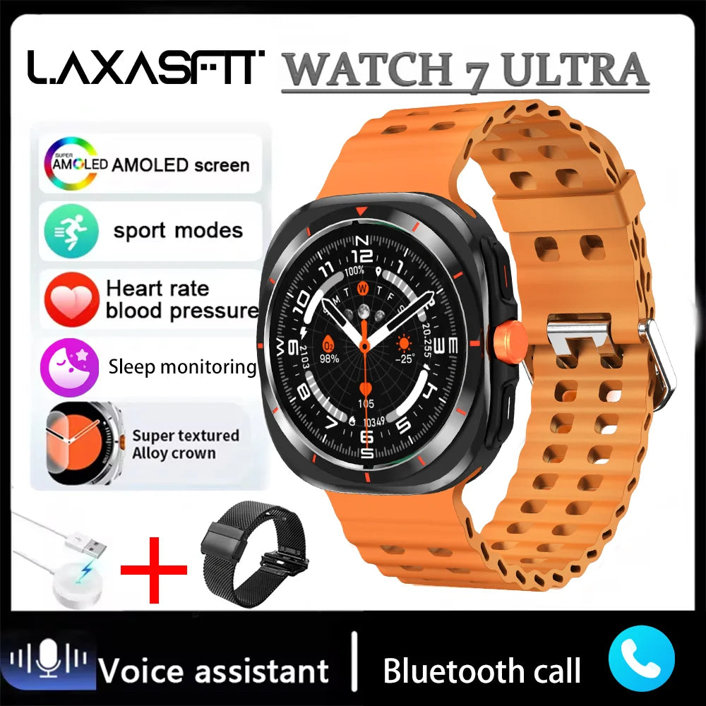 LAXASFIT GT7 Ultra Smartwatch – Bluetooth Calling & AMOLED Fitness Tracker