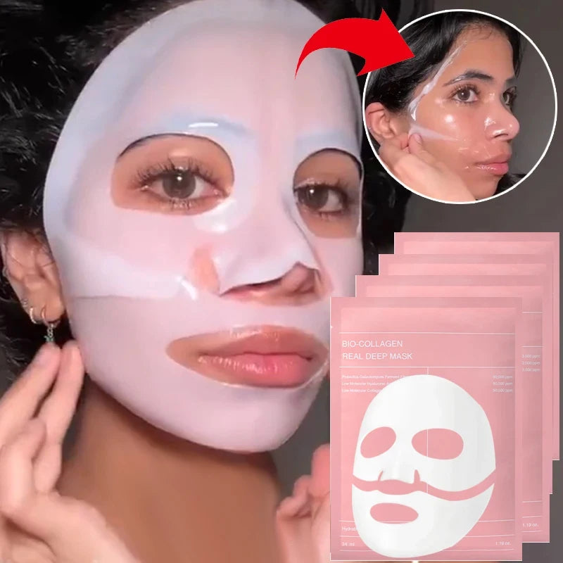 Bio Collagen Face Mask – Deep Hydrating & Brightening Overnight Skincare (1–20pcs)