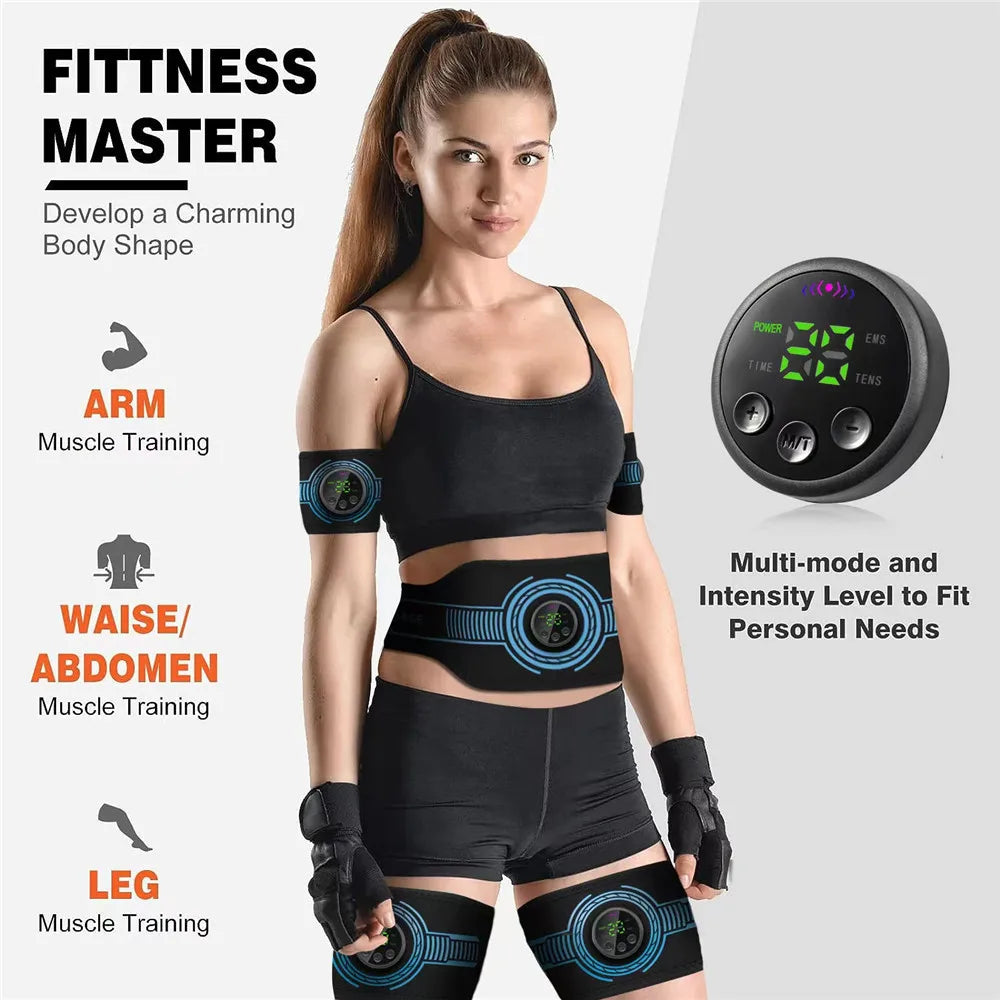 Smart EMS Abdominal Toning Belt – Muscle Stimulator for Waist, Arms & Legs