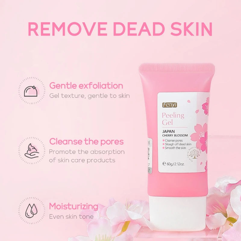 Cherry Blossom Peeling Gel – 60g Facial Exfoliator & Moisturizing Cleanser