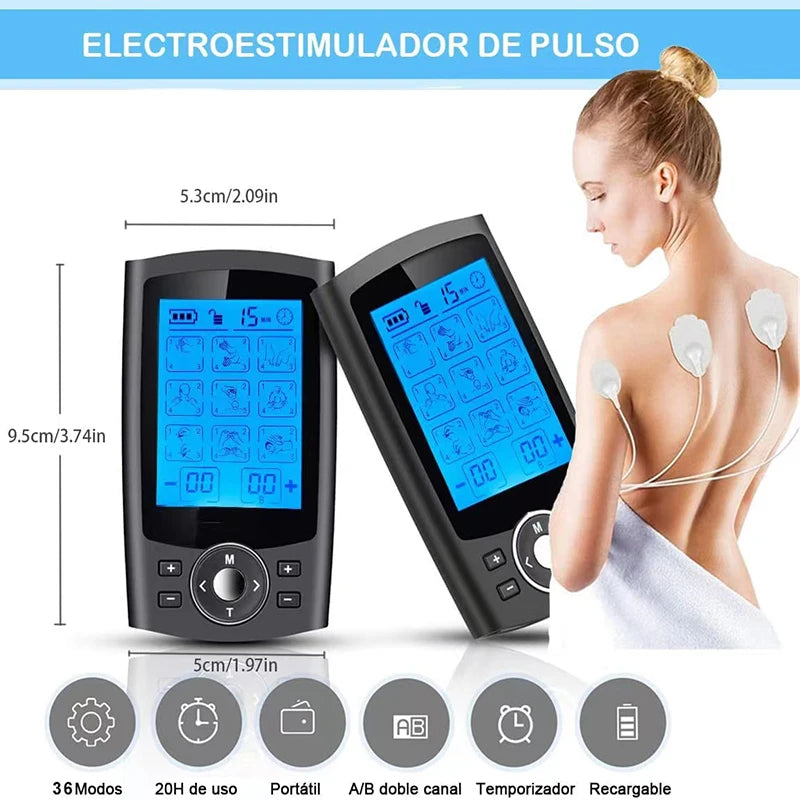 TENS EMS Muscle Stimulator – 36-Mode Digital Therapy & Slimming Device