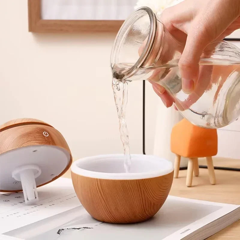 Mini Woodgrain USB Humidifier – Essential Oil Diffuser & Aromatherapy