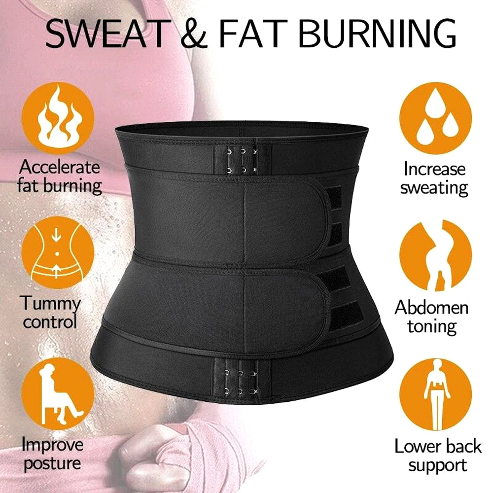 Neoprene Waist Trainer Belt – Tummy Control Sweat Cincher for Workout