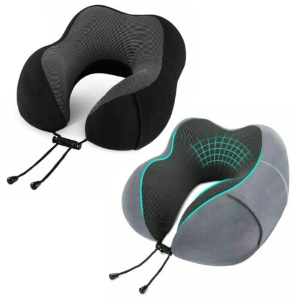 U-Shaped Memory Foam Travel Pillow – Neck Support Cushion for Travel Essentials