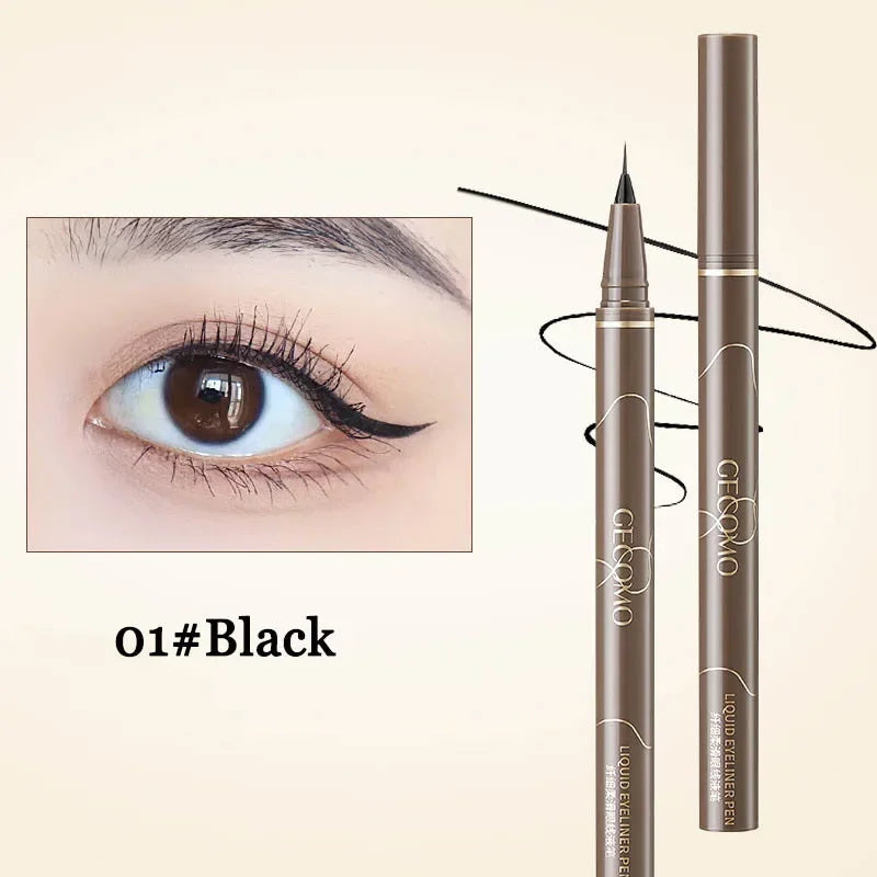 Ultra-Thin Eyeliner Pen – Black/Brown Waterproof Liner for Lower Lash & Silkworm Eyes