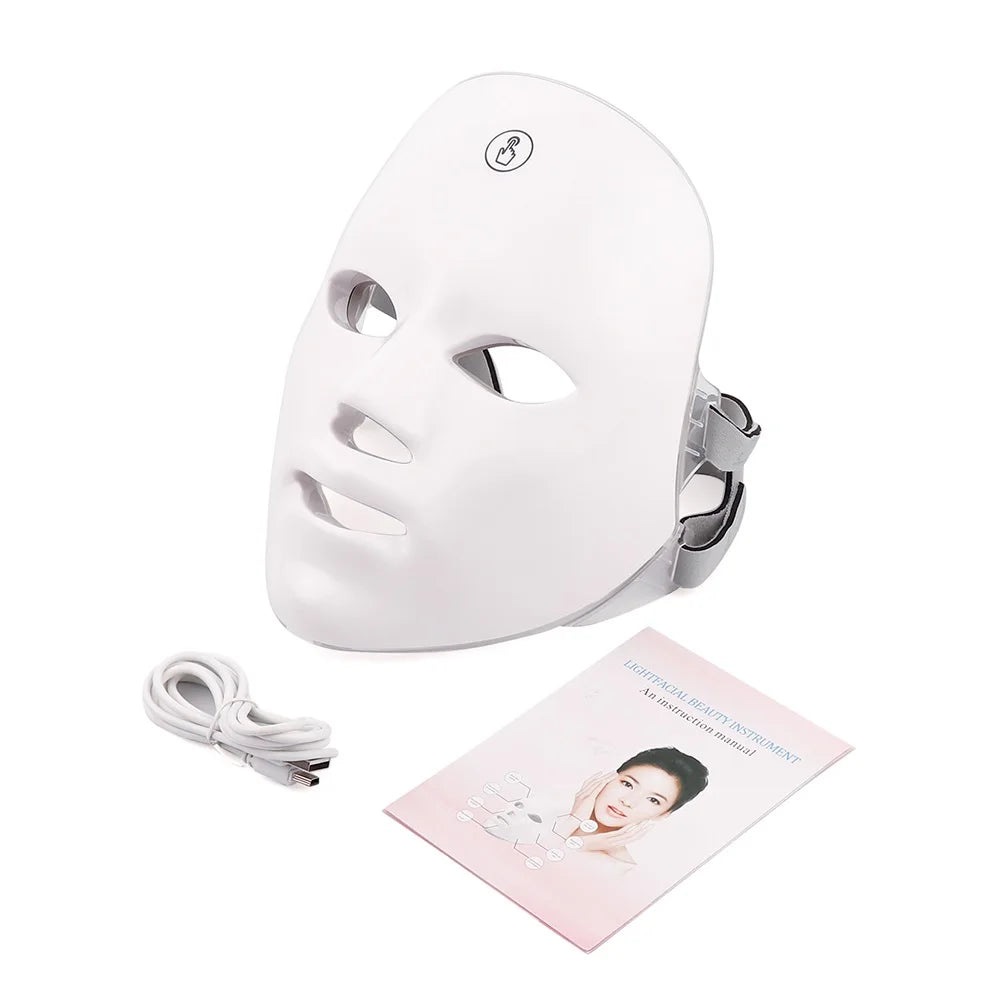 Rechargeable 7-Color LED Facial Mask – Skin Rejuvenation & Acne Treatment