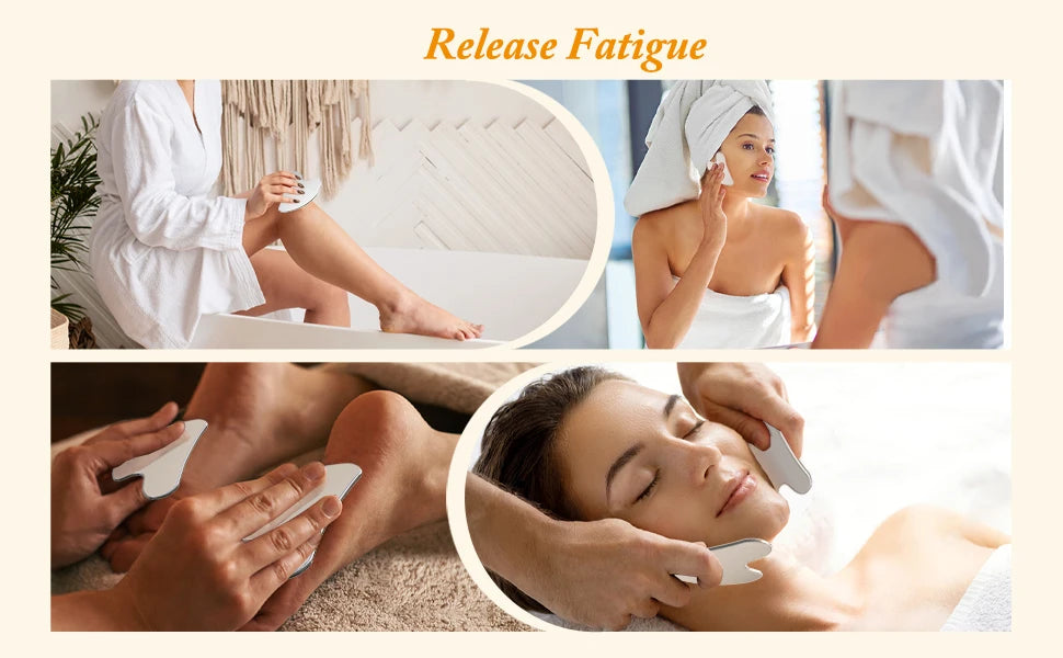 Stainless Steel Gua Sha Scraper – Face & Body Massage Tool