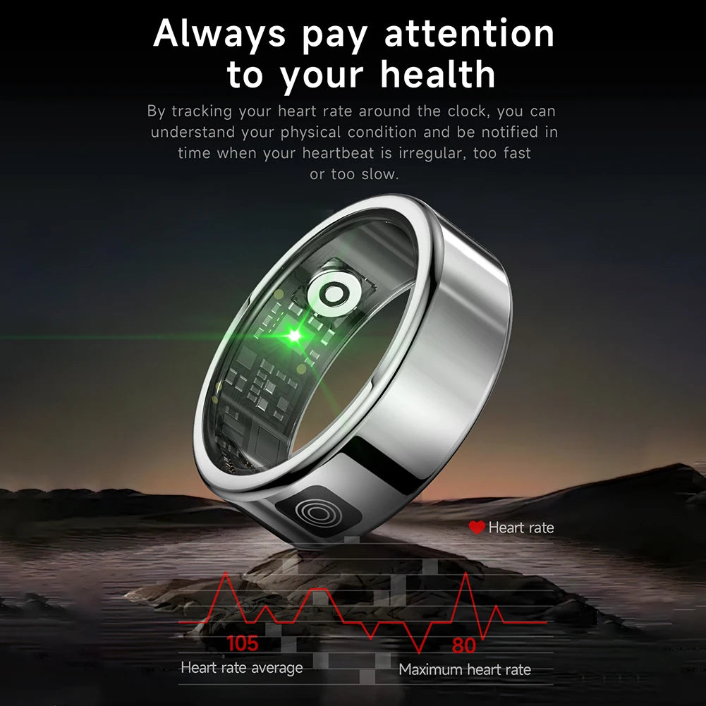 LAXASFIT SR08 Smart Ring – Heart Rate, Sleep Monitor & Motion Tracker (IP68)