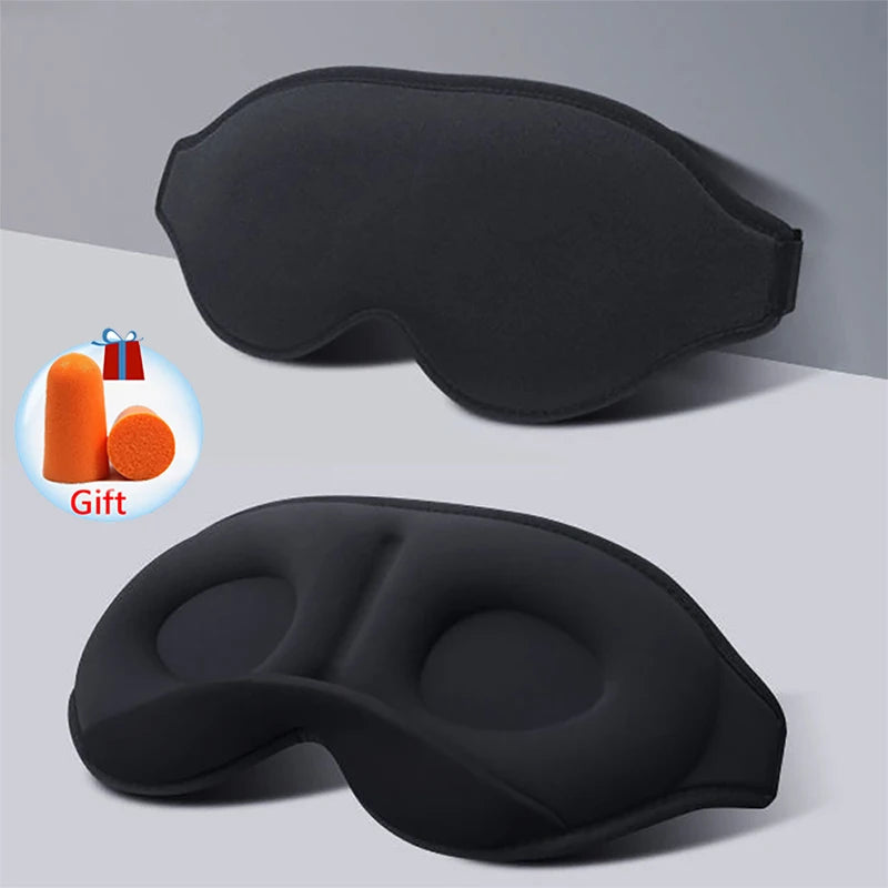 3D Contoured Sleep Mask – 100% Light-Blocking Eye Mask for Travel & Rest