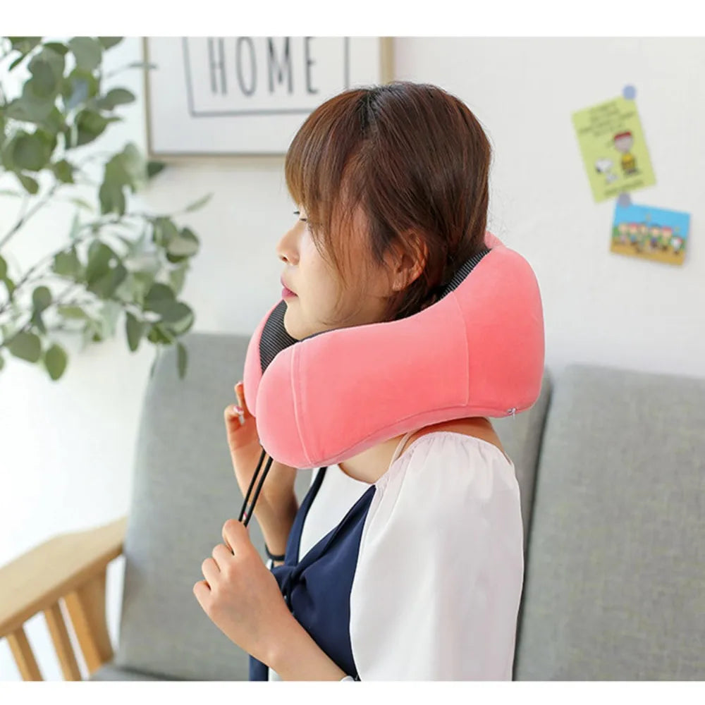 U-Shaped Memory Foam Travel Pillow – Neck Support Cushion for Travel Essentials