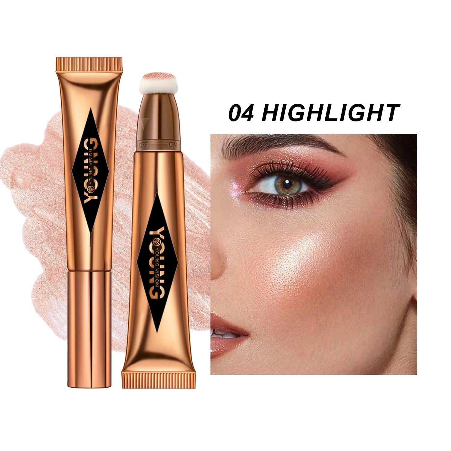 YOUNG VISION Air Cushion Blusher – 6-Color Liquid High Gloss Rouge Stick