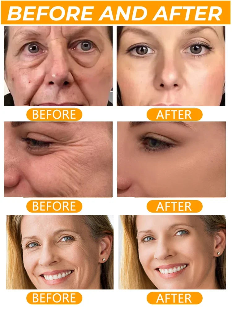 Anti-aging serum Wrinkles fade. Beauty stays.