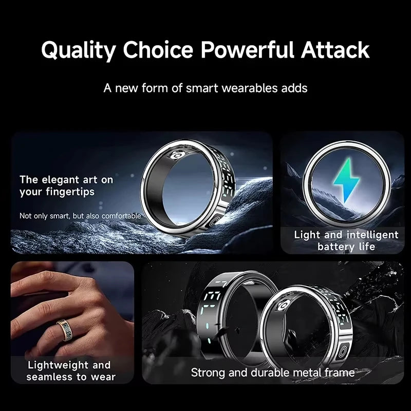 LAXASFIT SR08 Smart Ring – Heart Rate, Sleep Monitor & Motion Tracker (IP68)