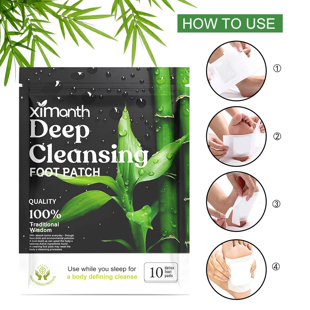 Natural Detox Foot Patches – Herbal Sleep & Stress Relief (10–50pcs)