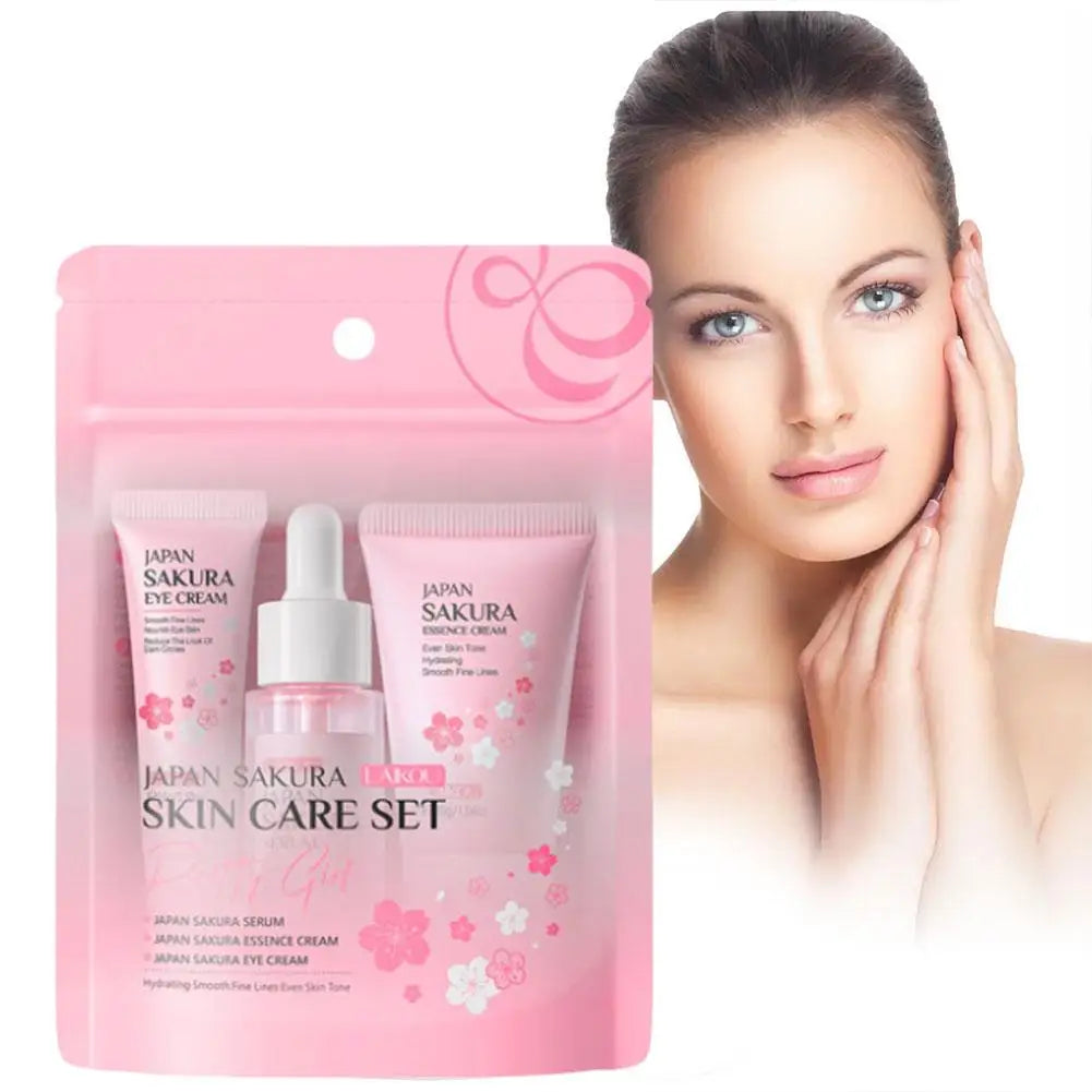 Sakura Skincare Gift Set – Cleanser, Serum, Eye Cream & Essence Kit