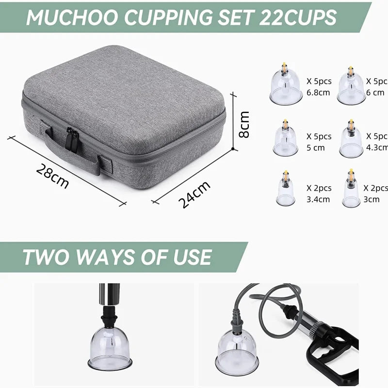 Cupping Therapy Set – Vacuum Suction Cups for Body Massage & Cellulite Relief