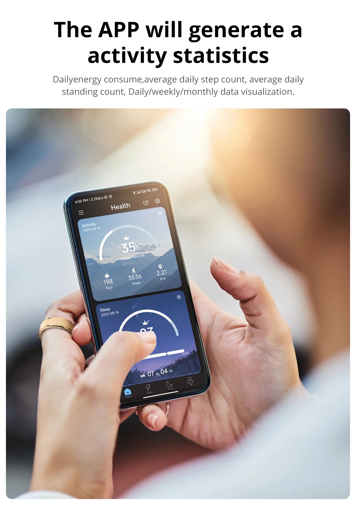 COLMI R10 Smart Ring – Health, Sleep Monitor & 5ATM Waterproof with Charging Case