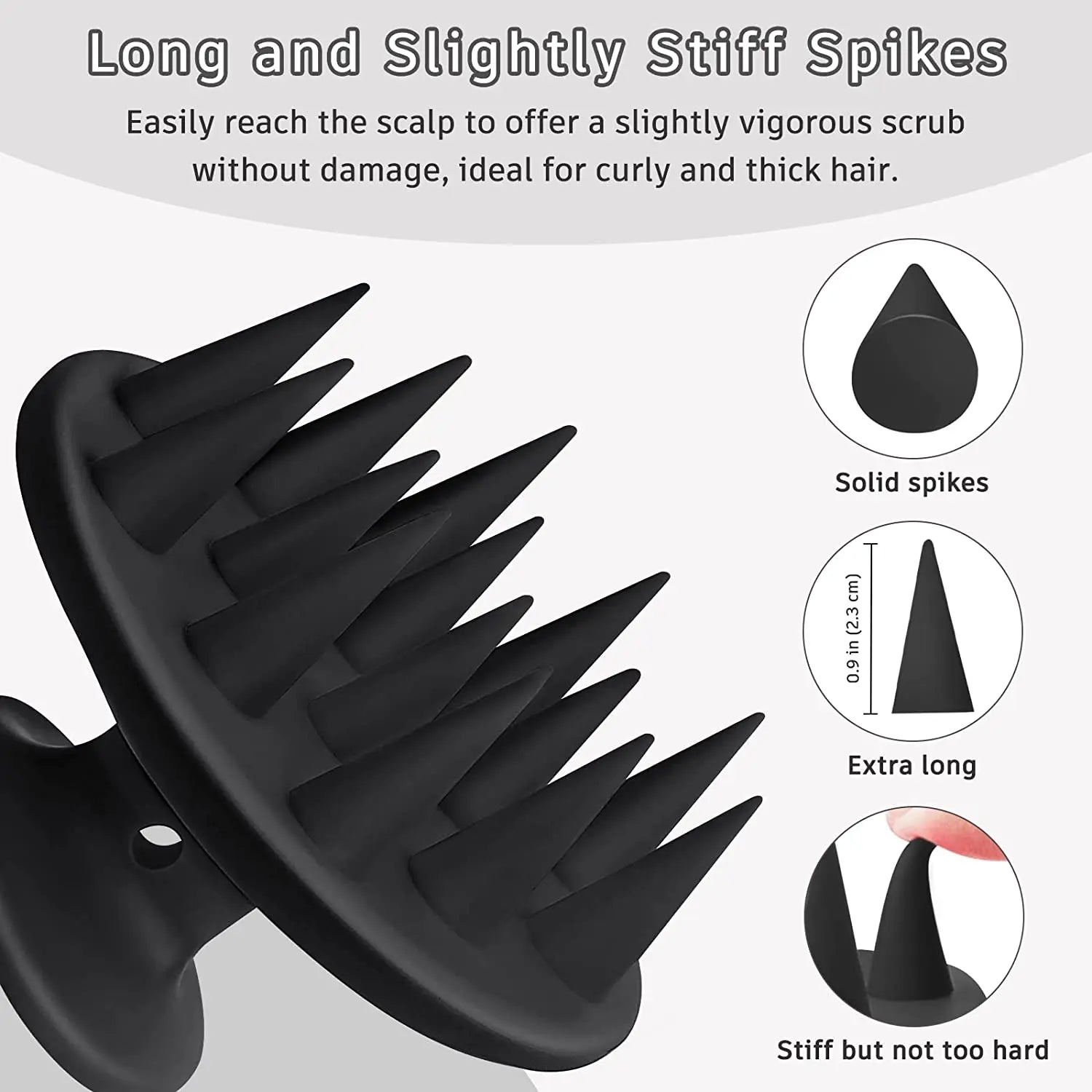 Silicone Scalp Massager Brush for Thick & Curly Hair