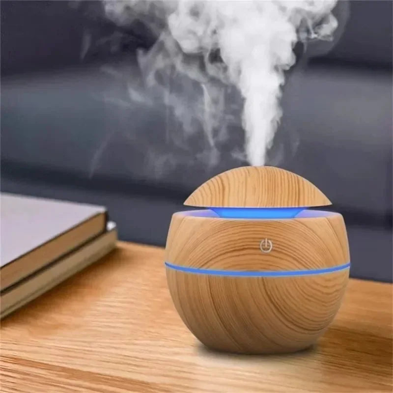Mini Woodgrain USB Humidifier – Essential Oil Diffuser & Aromatherapy